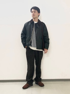 「URBAN RESEARCH DOORS（アーバンリサーチドアーズ）のウールブレンドネップワンタックパンツ（その他パンツ）」を使った、のりさん（メンズ・172cm）の秋コーディネート
