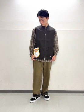 「アイテム（ベスト）」を使った、のりさん（メンズ・172cm）の夏コーディネート