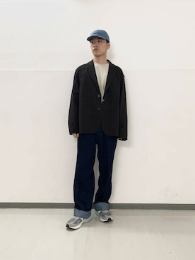 「アイテム（セットアップ、ブラウン系）」を使った、のりさん（メンズ・172cm）の秋コーディネート