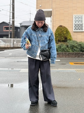 「アイテム（帽子）」を使った、KANさん（レディース・156cm・30代）の冬コーディネート