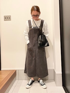 「POU DOU DOU（プードゥドゥ）のアイテム（ワンピース/ドレス）」を使った、KANさん（レディース・156cm）の春コーディネート