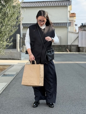 「アイテム（ドレスシューズ）」を使った、KANさん（レディース・156cm）の冬コーディネート