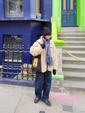 「BEAMS（ビームス）のアイテム（ジャケット/アウター）」を使った、midさん（レディース・170cm）の冬コーディネート