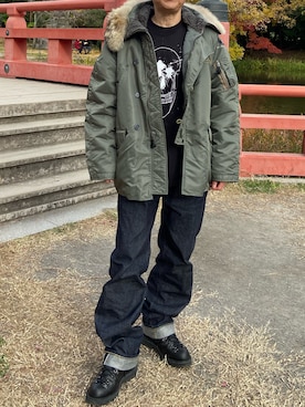 「アイテム（ミリタリージャケット）」を使った、skbさん（メンズ・175cm・50代）の秋コーディネート