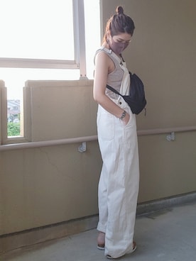「Java（ジャバ）のアイテム（オールインワン・サロペット）」を使った、siomanekiさん（レディース・155cm）の夏コーディネート
