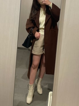 「LOWRYS FARM（ローリーズファーム）のストレッチヒールブーツ　851418（ブーツ）」を使った、miuさん（レディース・160cm）の冬コーディネート