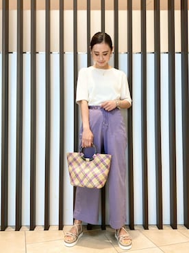 「Moname（モナーム）のアイテム（パンツ）」を使った、26riyoさん（レディース・160cm）の夏コーディネート
