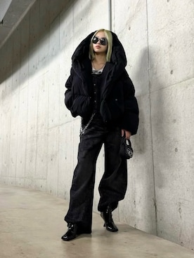 「アイテム（デニムスカート）」を使った、未夢さん（レディース・159cm）の秋コーディネート