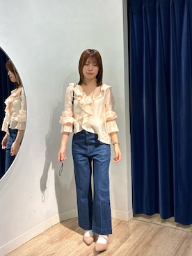 「Rie Miller（リエミラー）のアイテム」を使った、fujiwaraさん（レディース・153cm）の春コーディネート