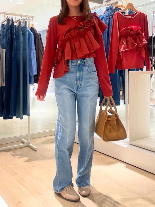 その他 riri Rie Miller tシャツ 3WAYリブフリルロンT レディース : ZOZOTOWN