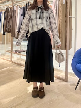 「marco masi（マルコマージ）の【MARCO MASI/ マルコマージ】ミニキューブムートンバッグ（ショルダーバッグ）」を使った、fujiwaraさん（レディース・153cm）の秋コーディネート