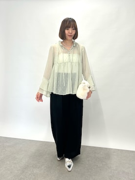 「レディースファッション」｜「アイテム（スラックス）」を使った、かさん（レディース・162cm）の秋コーディネート