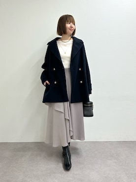 「アイテム（ピーコート）」を使った、なのさん（レディース・162cm）の秋コーディネート