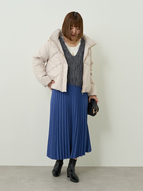 セール】《軽くて着やすい》ストレッチカシュネックピュアダウン