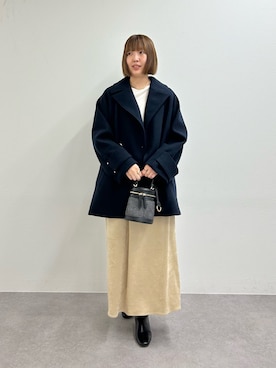 「アイテム（ピーコート）」を使った、なのさん（レディース・162cm）の秋コーディネート