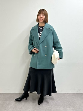 「アイテム（ピーコート）」を使った、なのさん（レディース・162cm）の秋コーディネート