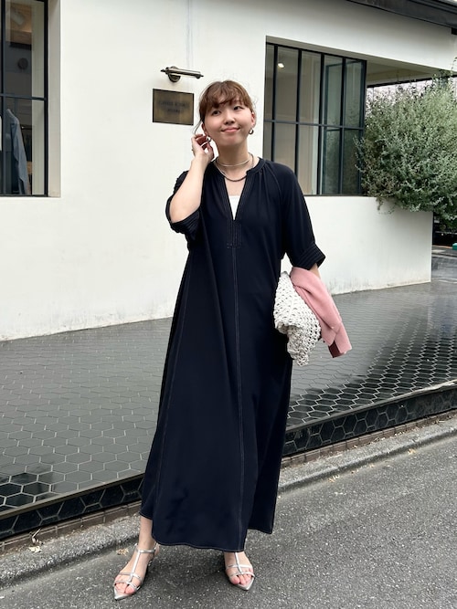 セール】《2サイズ展開》接触冷感スキッパーロングワンピース