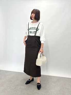 「アイテム（ジャンパースカート）」を使った、なのさん（レディース・162cm）の夏コーディネート