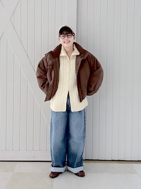 「おでかけ」｜「アイテム（キャップ）」を使った、RIKOさん（レディース・155cm）の秋コーディネート