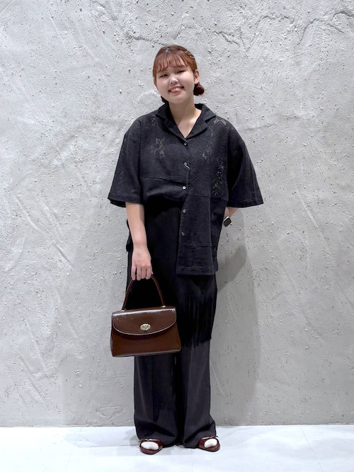 フォルテ　フォルテ◆ パッチワークレース オーバーサイズシャツ　レース　M フォルテ フォルテ◇ パッチワークレース オーバーサイズシャツ レース