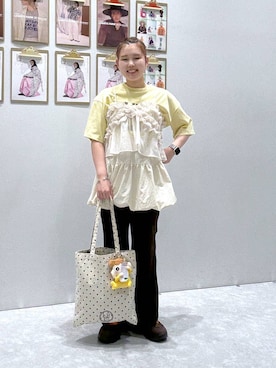 「アイテム（エコバッグ/サブバッグ）」を使った、RIKOさん（レディース・155cm・20代）の夏コーディネート
