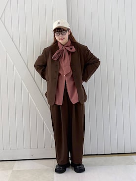 「アイテム（帽子）」を使った、RIKOさん（レディース・155cm・20代）の秋コーディネート