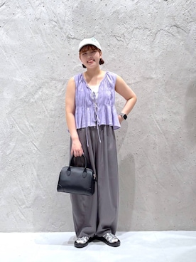 「アイテム（タンクトップ）」を使った、RIKOさん（レディース・155cm・20代）の夏コーディネート