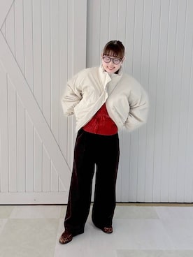 「アイテム（ポロシャツ）」を使った、RIKOさん（レディース・155cm・20代）の秋コーディネート