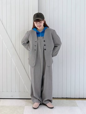 「アイテム（オールインワン・サロペット）」を使った、RIKOさん（レディース・155cm・20代）の秋コーディネート