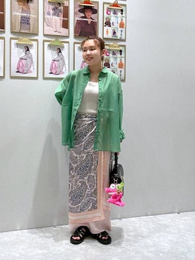 「アイテム（エコバッグ/サブバッグ）」を使った、RIKOさん（レディース・155cm・20代）の夏コーディネート