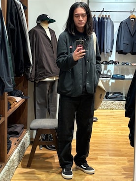 「アイテム（ノーカラージャケット）」を使った、obaさん（メンズ・177cm）の秋コーディネート