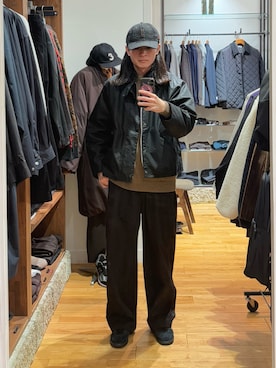 「EKAL（エカル）のアイテム」を使った、obaさん（メンズ・177cm）の冬コーディネート