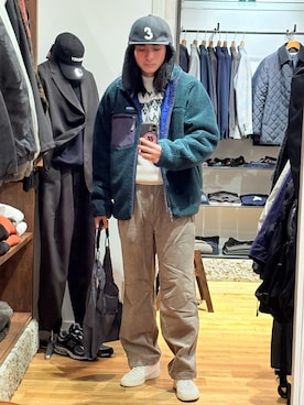 「アイテム（テーラードジャケット、グリーン系）」を使った、obaさん（メンズ・177cm）の冬コーディネート