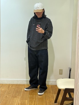 「Lee（リー）のアイテム（パンツ）」を使った、obaさん（メンズ・177cm）の冬コーディネート