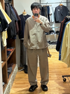 「アイテム（ノーカラージャケット）」を使った、obaさん（メンズ・177cm）の春コーディネート