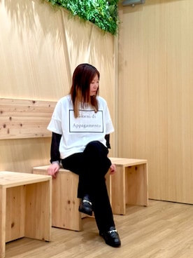 「HIMIKO（ヒミコ）のアイテム（ローファー）」を使った、卑弥呼　川西阪急さん（レディース・152cm）の秋コーディネート