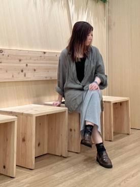 「アイテム（ローファー）」を使った、卑弥呼　川西阪急さん（レディース・152cm）の夏コーディネート