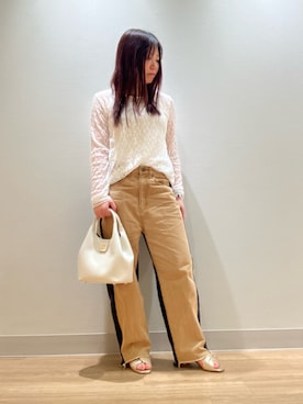「レザーバッグ」｜卑弥呼　川西阪急さん（レディース・152cm）の春コーディネート