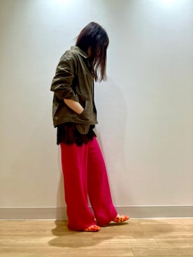 「HIMIKO（ヒミコ）の【HIMIKO】HANAE MORI×HIMIKO クリアヒールメリージェーン/ 661128（パンプス、オレンジ系）」を使った、卑弥呼　川西阪急さん（レディース・152cm）の春コーディネート