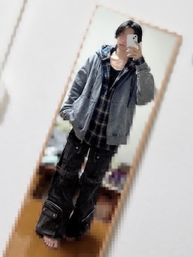 「Chikashitsu +（チカシツプラス）のアイテム」を使った、AKAさん（メンズ・166cm）の秋コーディネート
