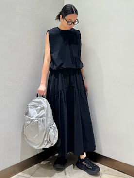 「アイテム（メガネ）」を使った、emmiさん（レディース・165cm）の夏コーディネート