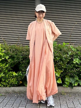 「ASICS（アシックス）のアイテム」を使った、emmiさん（メンズ・155cm）の春コーディネート