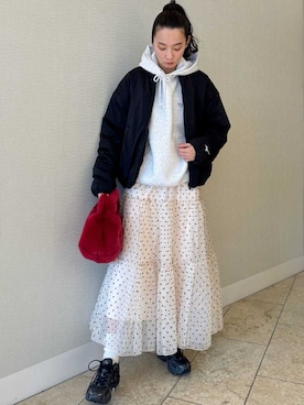 「emmi（エミ）のアイテム」を使った、emmiさん（レディース・165cm）の冬コーディネート