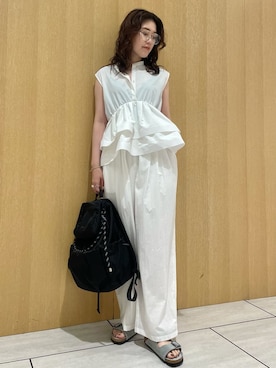「emmi（エミ）の【BIRKENSTOCK for emmi】Arizona SFB（サンダル、ブルー系）」を使った、emmiさんの夏コーディネート