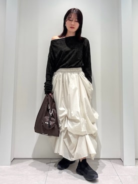 「アイテム（エコバッグ/サブバッグ）」を使った、emmiさん（レディース・154cm）の秋コーディネート