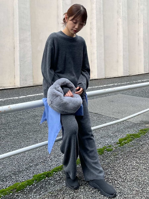 セットアップ対応】ラムウールオーバーニットトップス（ニット