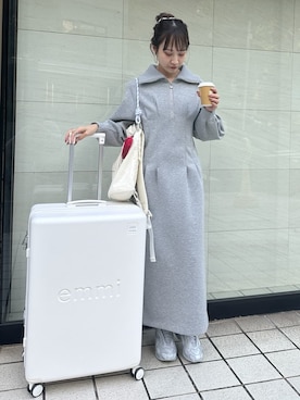 「アイテム（ヘアアクセサリー）」を使った、emmiさん（レディース・161cm）の冬コーディネート