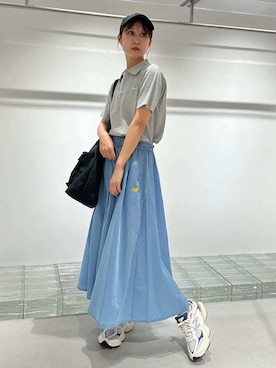 「アイテム（ポロシャツ）」を使った、emmiさん（レディース・161cm）の夏コーディネート