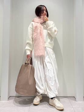 「アイテム（チャーム）」を使った、emmiさん（レディース・154cm）の冬コーディネート