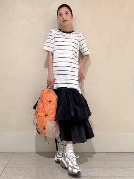 「emmi（エミ）の【NIKE meets emmi】AIR MAX MUSE（スニーカー、ホワイト系）」を使った、emmiさんの春コーディネート